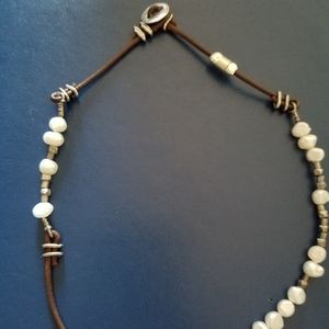 Silpada pearl leather necklace N1063